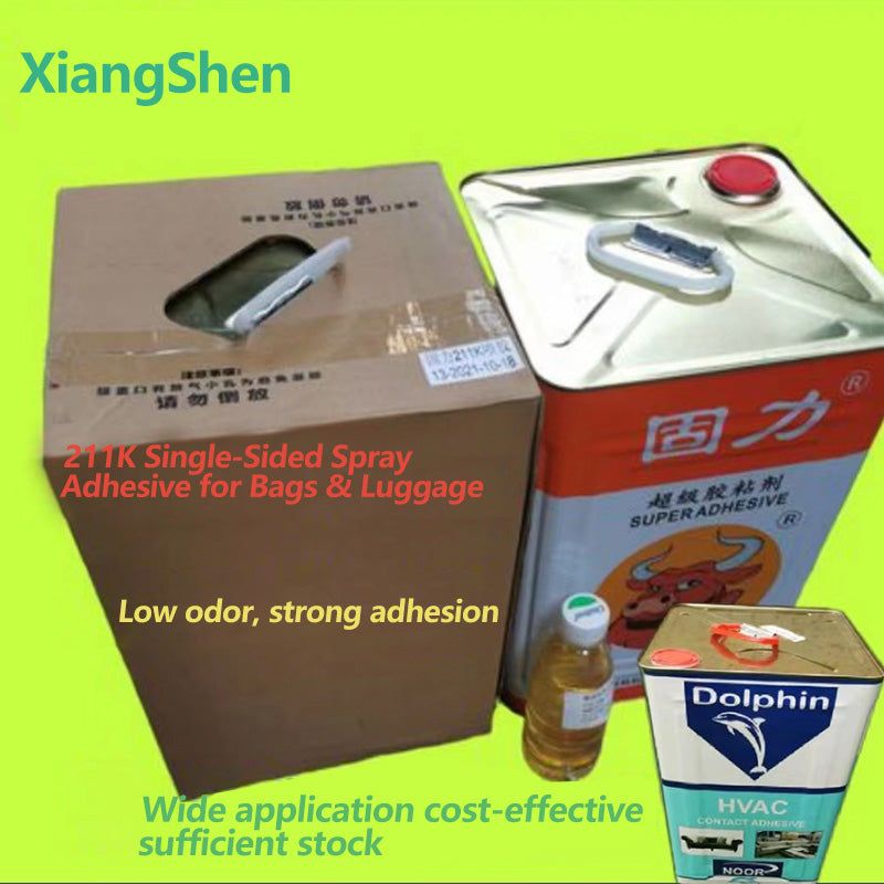Factory Sales Deli Brother 211K Solid single-sided luggage and bag upper with cold resistant spray glue painting album pearl cotton spray glue